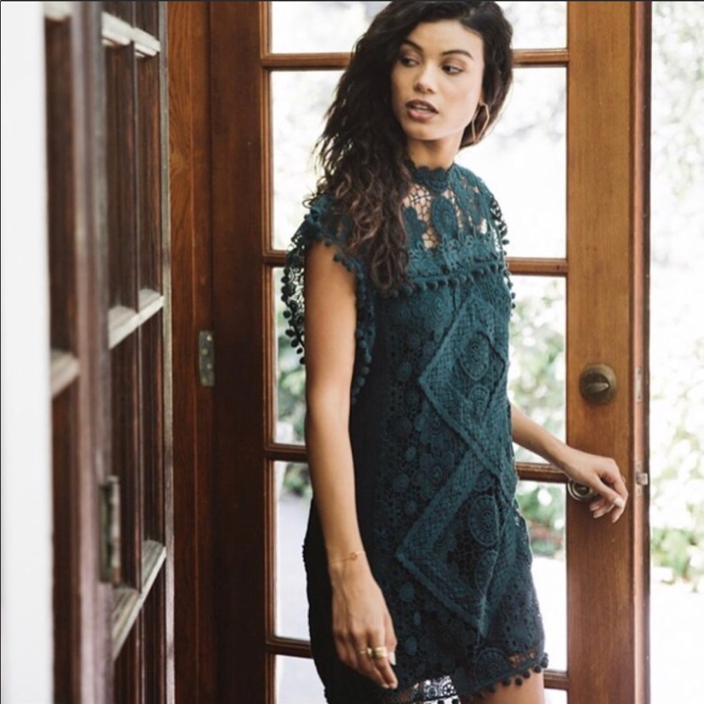 Tularosa green lace dress